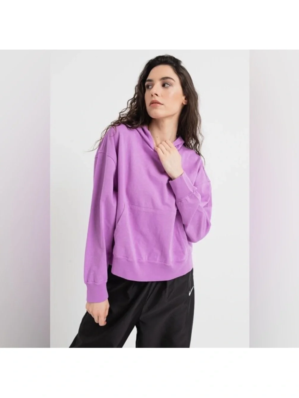 Nike Lavender Cropped Hoodie Sweatshirt